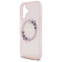 Guess GUHMP16SHFWFCP iPhone 16 6.1" różowy/pink hardcase IML Flowers Wreath MagSafe