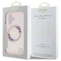 Guess GUHMP16SHFWFCP iPhone 16 6.1" różowy/pink hardcase IML Flowers Wreath MagSafe