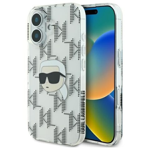 Karl Lagerfeld nakładka do iPhone 16 6,1" KLHCP16SHKLPKHT przezroczysta Hardcase IML Karl Head Electroplated