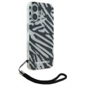 Karl Lagerfeld nakładka do iPhone 16 6,1" KLHCP16SHZBPKCCK czarna Hardcase IML Zebra Pattern & Cord