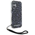 Karl Lagerfeld nakładka do iPhone 16 6,1" KLHCP16SHZBPKCCU fioletowa Hardcase Zebra With Cord