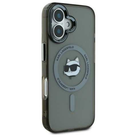 Karl Lagerfeld nakładka do iPhone 16 6,1" KLHMP16SHLSCHK czarna Hardcase IML Metal Choupette Head MagSafe