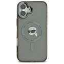 Karl Lagerfeld nakładka do iPhone 16 6,1" KLHMP16SHLSKIK czarna Hardcase IML Metal Karl Head MagSafe