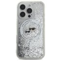 Karl Lagerfeld nakładka do iPhone 16 Pro 6,3" KLHMP16LLGKCSGH przezroczysta Hardcase Liquid Glitter Karl&Choupette Head MagSafe