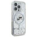 Karl Lagerfeld nakładka do iPhone 16 Pro 6,3" KLHMP16LLGKCSGH przezroczysta Hardcase Liquid Glitter Karl&Choupette Head MagSafe