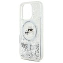 Karl Lagerfeld nakładka do iPhone 16 Pro 6,3" KLHMP16LLGKCSGH przezroczysta Hardcase Liquid Glitter Karl&Choupette Head MagSafe