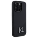 Karl Lagerfeld nakładka do iPhone 16 Pro 6,3" KLHMP16LSCMKMPCK czarna Hardcase Silicone Shadow Metal Initial MagSafe