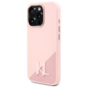 Karl Lagerfeld nakładka do iPhone 16 Pro 6,3" KLHMP16LSCMKMPCP różowa Hardcase Silicone Shadow Metal Initial MagSafe