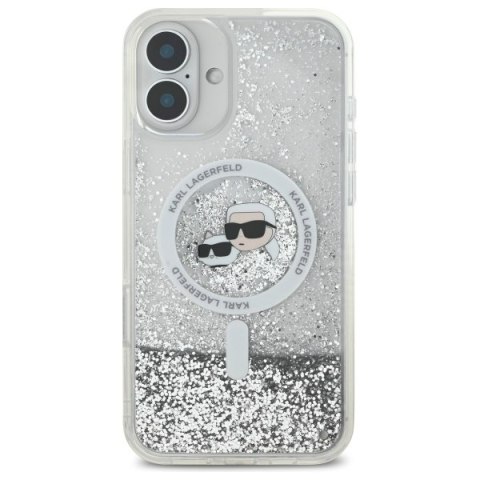 Karl Lagerfeld KLHMP16MLGKCSGH iPhone 16 Plus 6.7" hardcase transparent Liquid Glitter Karl&Choupette Head Magsafe