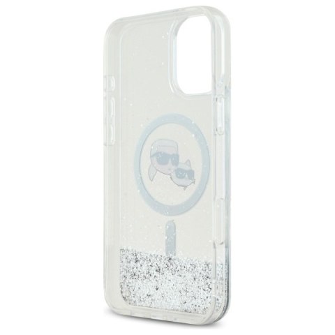 Karl Lagerfeld KLHMP16MLGKCSGH iPhone 16 Plus 6.7" hardcase transparent Liquid Glitter Karl&Choupette Head Magsafe