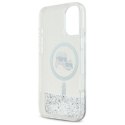 Karl Lagerfeld KLHMP16SLGKCSGH iPhone 16 6.1" hardcase transparent Liquid Glitter Karl&Choupette Head Magsafe