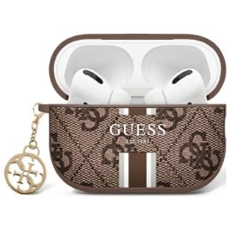 Guess etui PU 4G Printed Stripes Charm do AirPods Pro 2 brązowe