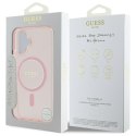 Guess nakładka HC MagSafe IML Glitter Circle do iPhone 16 6,1" różowa