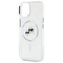 Karl Lagerfeld KLHMP14SHLSKCH iPhone 14 6.1" biały/white hardcase IML Metal Karl&Choupette Head MagSafe