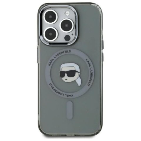 Karl Lagerfeld KLHMP15XHLSKIK iPhone 15 Pro Max 6.7" czarny/black hardcase IML Metal Karl Head MagSafe