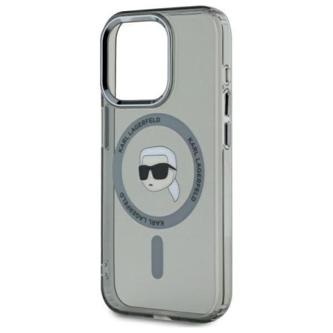 Karl Lagerfeld KLHMP15XHLSKIK iPhone 15 Pro Max 6.7" czarny/black hardcase IML Metal Karl Head MagSafe