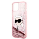 Karl Lagerfeld nakładka do iPhone 14 6,1" KLHCP14SLNKHCP różowa hardcase Liquid Glitter NFT Karl's Head