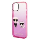 Karl Lagerfeld nakładka do iPhone 14 Plus 6,7" KLHCP14MTGKCP różowa HC PC/TPU K&Choupette Centered Grad