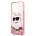 Karl Lagerfeld nakładka do iPhone 14 Pro 6,1" KLHCP14LLNCHCP różowa hardcase Liquid Glitter NFT Choupette Head