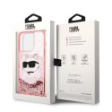 Karl Lagerfeld nakładka do iPhone 14 Pro 6,1" KLHCP14LLNCHCP różowa hardcase Liquid Glitter NFT Choupette Head