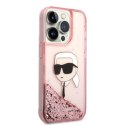 Karl Lagerfeld nakładka do iPhone 14 Pro 6,1" KLHCP14LLNKHCP różowa hardcase Glitter Karl Head