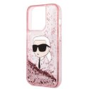 Karl Lagerfeld nakładka do iPhone 14 Pro 6,1" KLHCP14LLNKHCP różowa hardcase Glitter Karl Head