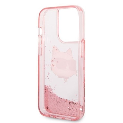 Karl Lagerfeld nakładka do iPhone 14 Pro Max 6,7" KLHCP14XLNCHCP różowa hardcase Liquid Glitter NFT Choupette Head