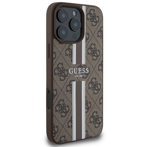 Guess GUHMP16XP4RPSW iPhone 16 Pro Max brązowy/brown MagSafe 4G Printed Stripes
