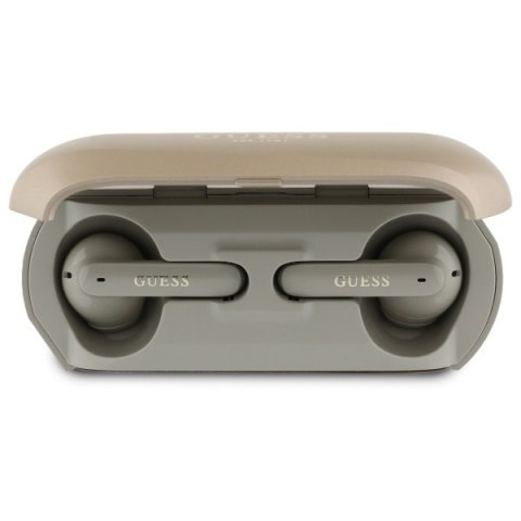 Guess słuchawki Bluetooth GUTWSC2MCDSD TWS + stacja dokująca złoty/gold Elongated Metalic Printed Logo