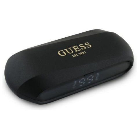 Guess słuchawki Bluetooth GUTWSC2MCDSK TWS + stacja dokująca czarny/black Elongated Metalic Printed Logo