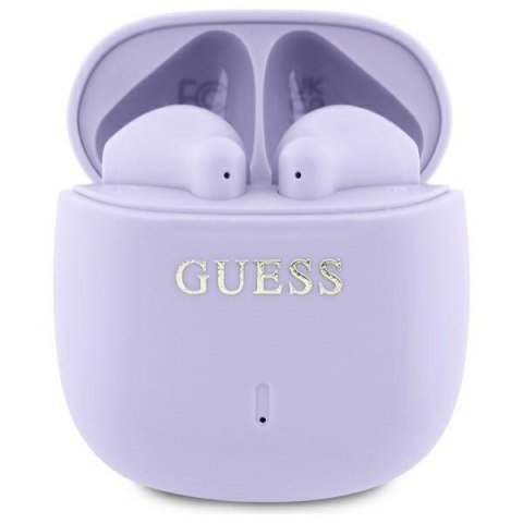 Guess słuchawki Bluetooth GUTWSJ14ESGU TWS + stacja dokująca fioletowy/purple Printed Classic Logo