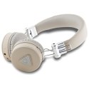 Guess słuchawki nauszne Bluetooth ENC GUBH70PGTSPSE beżowy/beige Grained Classic Round Shape