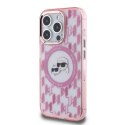 Karl Lagerfeld KLHMP15LHMCKMHP iPhone 15 Pro 6.1" różowy/pink IML Monogram Karl&Choupette Head MagSafe