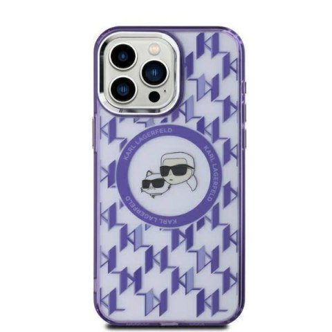 Karl Lagerfeld KLHMP15SHMCKMHU iPhone 15 6.1" fioletowy/purple IML Monogram Karl&Choupette Head MagSafe