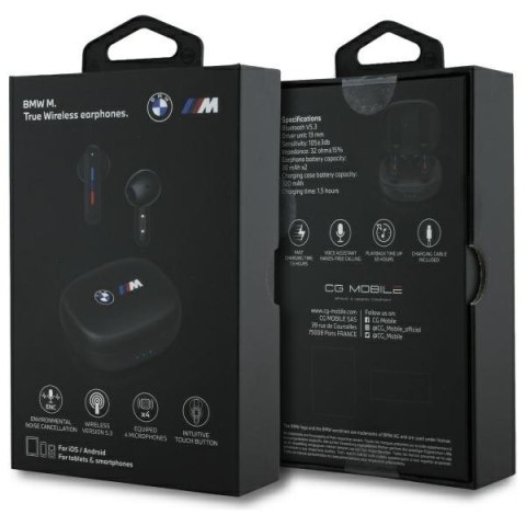 BMW słuchawki Bluetooth BMBEMIATP20LOK TWS + stacja dokująca czarny/black Printed Logos
