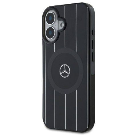 Mercedes MEHMP16S23HRSK iPhone 16 6.1" czarny/black hardcase MB Double Layer Crossed Lines MagSafe