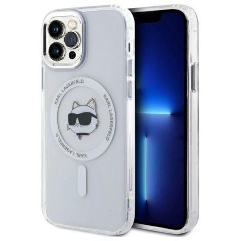 Karl Lagerfeld KLHMP12MHLSCHH iPhone 12 / 12 Pro 6.1" biały/white hardcase IML Metal Choupette Head MagSafe