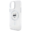 Karl Lagerfeld KLHMP12MHLSCHH iPhone 12 / 12 Pro 6.1" biały/white hardcase IML Metal Choupette Head MagSafe