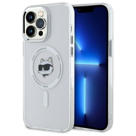 Karl Lagerfeld KLHMP13XHLSCHH iPhone 13 Pro Max 6.7" biały/white hardcase IML Metal Choupette Head MagSafe