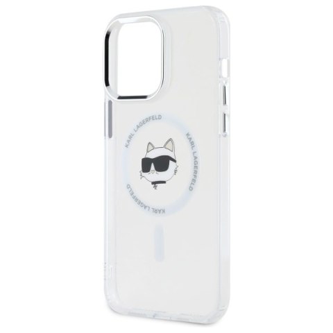Karl Lagerfeld KLHMP13XHLSCHH iPhone 13 Pro Max 6.7" biały/white hardcase IML Metal Choupette Head MagSafe