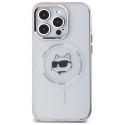 Karl Lagerfeld KLHMP13LHLSCHH iPhone 13 Pro 6.1" biały/white hardcase IML Metal Choupette Head MagSafe