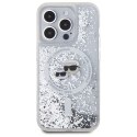 Karl Lagerfeld KLHMP15XLGKCSGH iPhone 15 Pro Max 6.7" hardcase transparent Liquid Glitter Karl&Choupette Head Magsafe