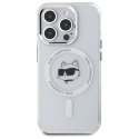 Karl Lagerfeld KLHMP15LHLSCHH iPhone 15 Pro 6.1" biały/white hardcase IML Metal Choupette Head MagSafe