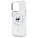 Karl Lagerfeld KLHMP15LHLSCHH iPhone 15 Pro 6.1" biały/white hardcase IML Metal Choupette Head MagSafe