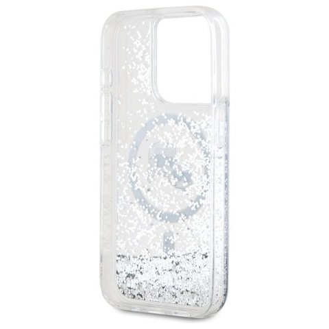 Karl Lagerfeld KLHMP15LLGKCSGH iPhone 15 Pro 6.1" hardcase transparent Liquid Glitter Karl&Choupette Head Magsafe