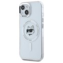 Karl Lagerfeld KLHMP15SHLSCHH iPhone 15 6.1" biały/white hardcase IML Metal Choupette Head MagSafe