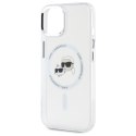 Karl Lagerfeld KLHMP15SHLSKCH iPhone 15 6.1" biały/white hardcase IML Metal Karl&Choupette Head MagSafe