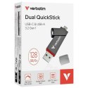 Verbatim Pendrive 128GB USB-A/USB-C Dual QuickStick 32040