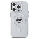 Karl Lagerfeld KLHMP15XHLSCHH iPhone 15 Pro Max 6.7" biały/white hardcase IML Metal Choupette Head MagSafe