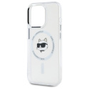 Karl Lagerfeld KLHMP15XHLSCHH iPhone 15 Pro Max 6.7" biały/white hardcase IML Metal Choupette Head MagSafe